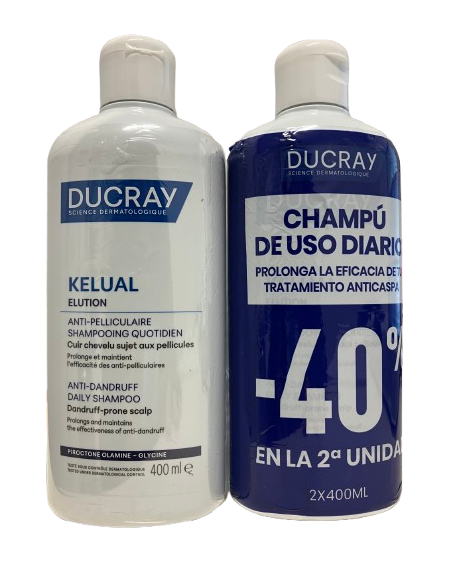 DUCRAY ELUCION CHAMPU DUPLO 400 ML x 2 ENVASES