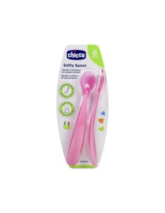 Chicco Cuchara Silicona Easy Training +6 Meses Rosa 2 Unidades