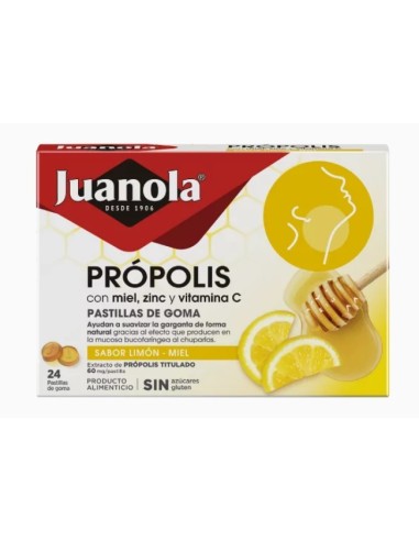 JUANOLA PASTILLAS BLANDAS PROPOLIS VIT C ZINC SABOR LIMON Y MIEL