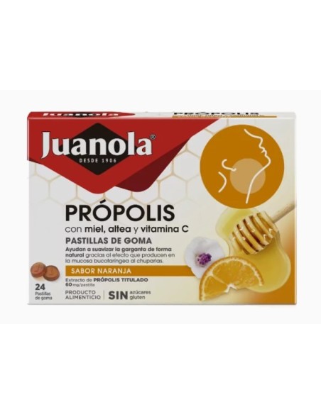 JUANOLA PROPOLIS SABOR NARANJA 24 PASTILLAS DE  GOMA