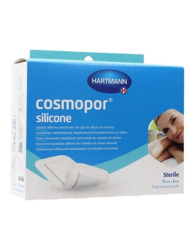COSMOPOR SILICONE APOSITO ESTERIL 5 UNIDADES 10 cm x 8 cm