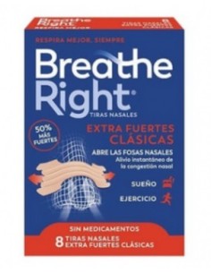 BREATHE RIGHT TRANSPARENTES EXTRA FUERTES 8 UNIDADES