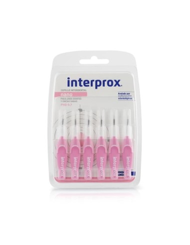 INTERPROX CEPILLO INTERDENTAL NANO 0.7 6 UNIDADES