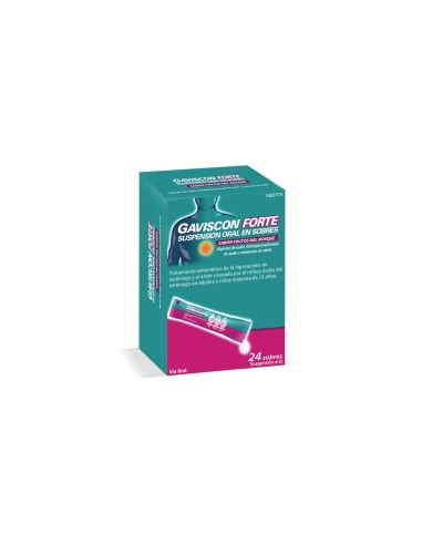 GAVISCON FORTE 24 SOBRES SUSPENSION ORAL 10 ml (SABOR FRUTOS DEL BOSQUE)