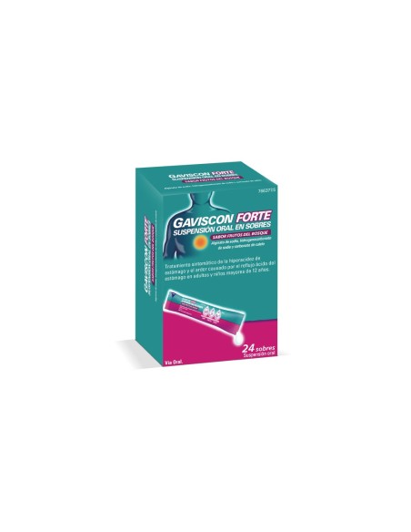 GAVISCON FORTE 24 SOBRES SUSPENSION ORAL 10 ml (SABOR FRUTOS DEL BOSQUE)