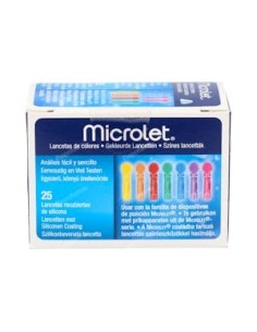 MICROLET LANCETAS DE COLORES 25 U