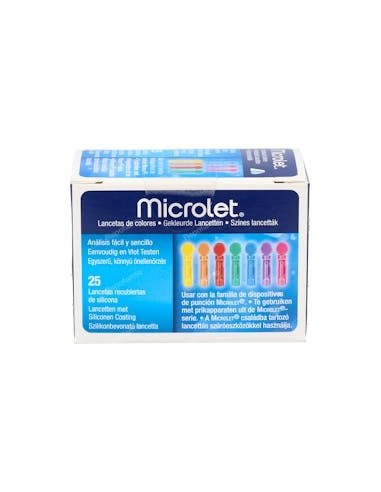 MICROLET LANCETAS DE COLORES 25 U