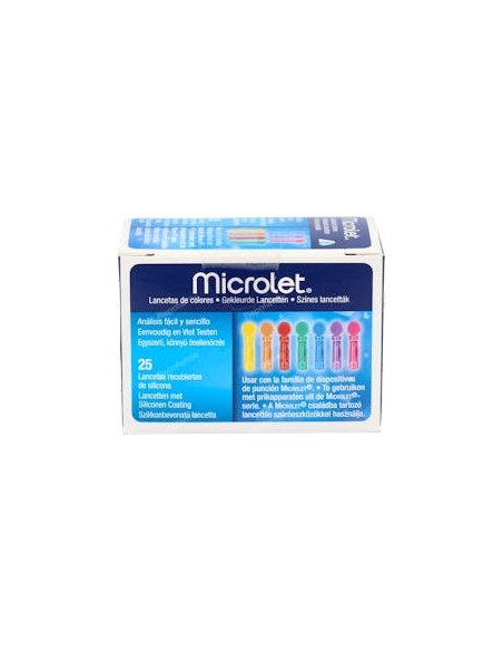 MICROLET LANCETAS DE COLORES 25 U