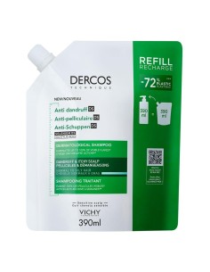 DERCOS TECHNIQUE CHAMPÚ ANTICASPA GRASA RECARGA 390 ML