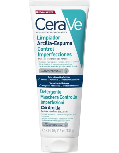 CERAVE LIMPIADOR ARCILLA-ESPUMA CONTROL IMPERFECCIONES 118 ML