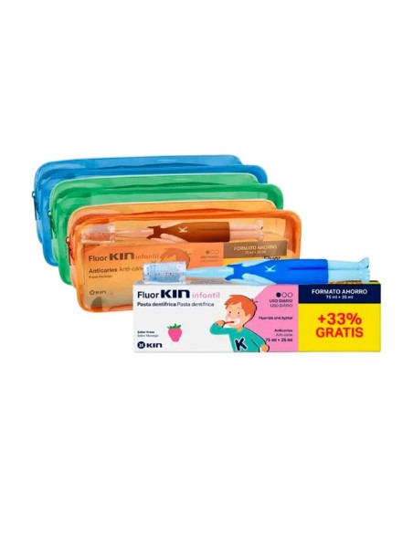 Fluor KIN Infantil Pasta 100 ml + Cepillo + Neceser