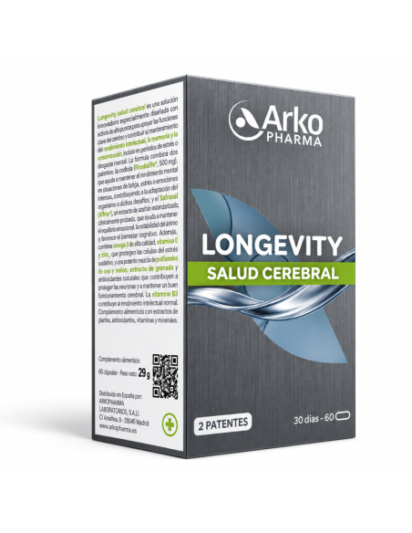ARKOPHARMA LONGEVITY SALUD CEREBRAL 60 CAPSULAS