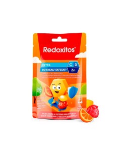 REDOXITOS EXTRA DEFENSAS 25 CARAMELOS GOMA SABOR NARANJA FRESA Y FRUTA TROPICAL