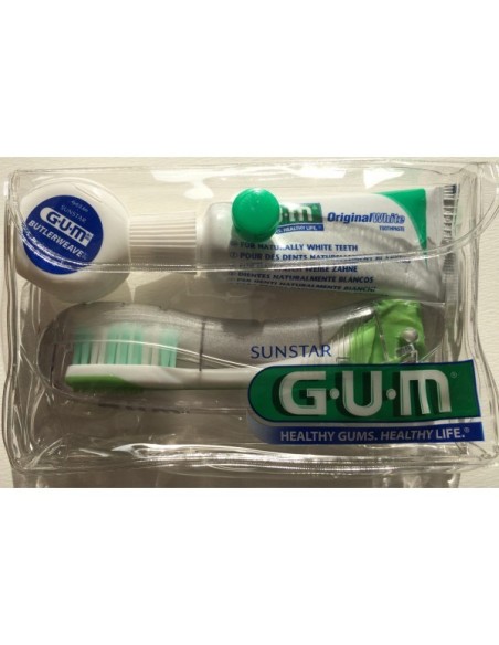 GUM NECESER VIAJE CEPILLO + PASTA 12 ML + SEDA DENTAL