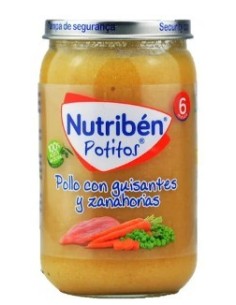 NUTRIBEN POTITO POLLO GUISANTE Y ZANAHORIA  235 GRAMOS